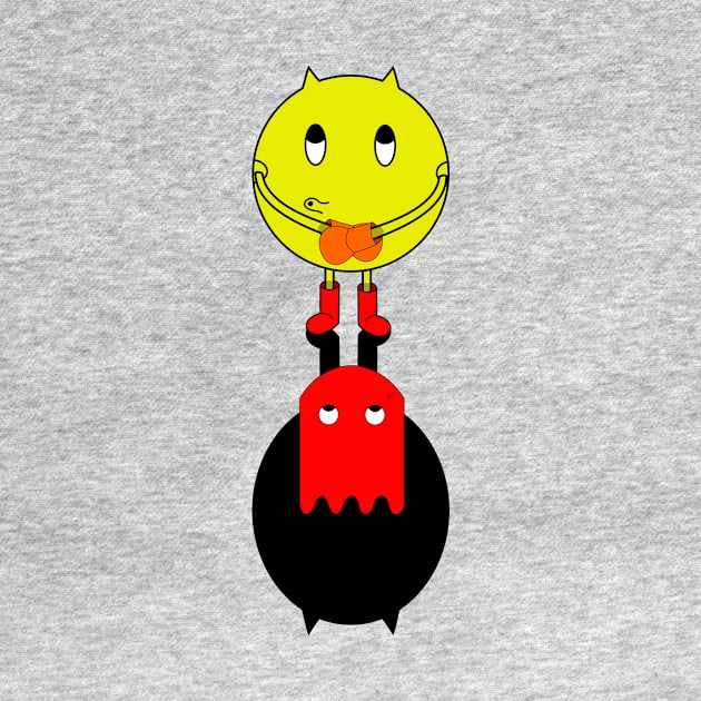 Pacman chasing red ghost by Stinos